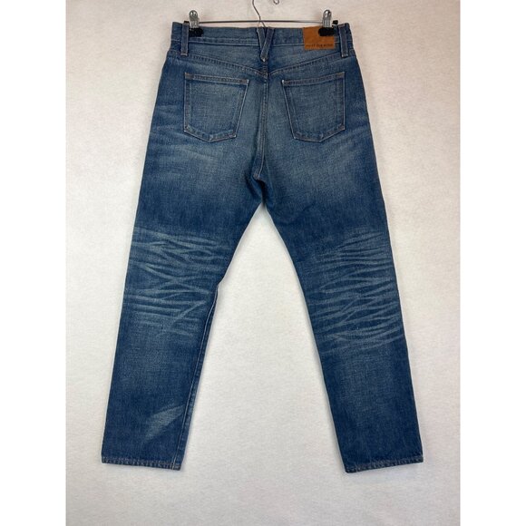 Point Sur Denim High-Rise Straight-Leg Jeans Womens 27 Blue 100% Cotton Made In - Picture 2 of 12